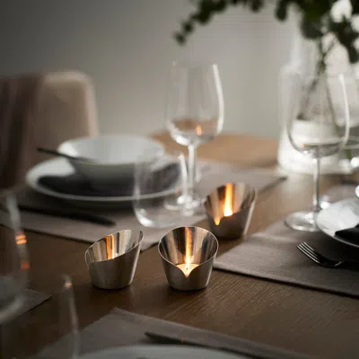 Ikea Praktand Tealight Holder, Stainless Steel, 2 ½ " In Silver