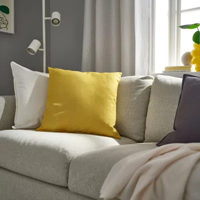 Ikea Profetblomma Cushion, Yellow, 20x20 "