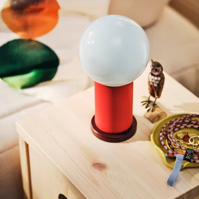Ikea Ps 2026 Led Portable Lamp, Battery Operated Dimmable/red Light Blue, 8 ¾ "