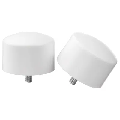 Ikea Raffig Finials, 1 Pair, White, Length: 1 "
