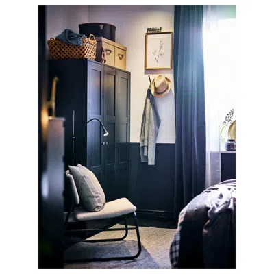 Ikea Rakkestad Wardrobe With 3 Doors, Black-brown, 46 1/8x69 1/4 "