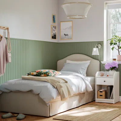 Ikea Ramnefjäll Cover For Bed Frame, Idekulla Beige, Twin In Neutral