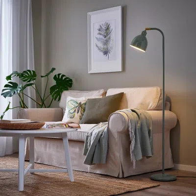 Ikea Rödflik Floor/reading Lamp, Gray-green, Base Diameter: 10 "