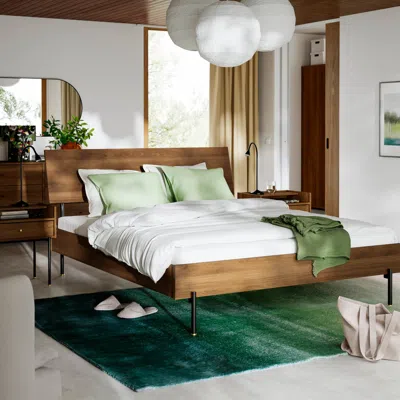 Ikea Rådmansö Bed Frame, Brown Walnut Effect/luröy, Queen