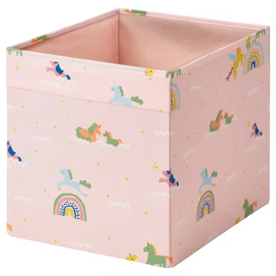 Ikea Regnbroms Box, Pink/unicorn, 13x15x13 "