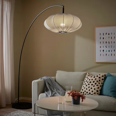 Ikea Regnskur / Skaftet Floor Lamp, Arched, Turquoise/black