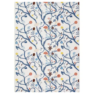 Ikea Revfingerört Pre-cut Fabric, Botanical Details/white Multicolor, 59x118 "