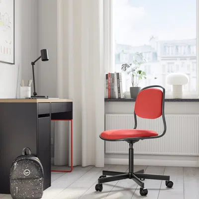 Ikea Örfjäll Swivel Chair, Black/vissle Red, Tested For: 276 Lb