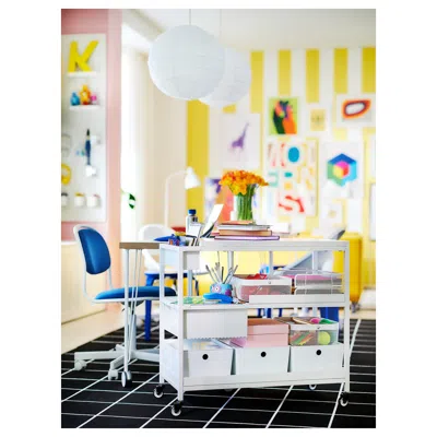 Ikea Örfjäll Swivel Chair, White/vissle Dark Blue, Tested For: 276 Lb