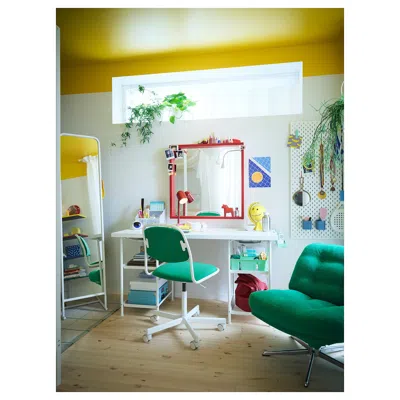 Ikea Örfjäll Swivel Chair, White/vissle Green, Tested For: 243 Lb