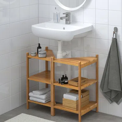 Ikea Rågrund / Björkån Sink Shelf/corner Shelf, Bamboo