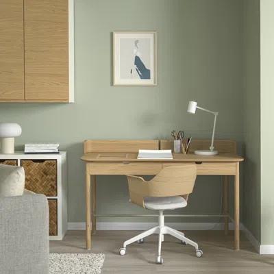 Ikea Ridspö / Fjällberget Desk And Chair, Oak Beige In Brown