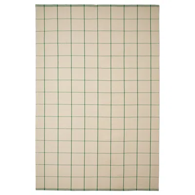 Ikea Ridstig Rug, Flatwoven, Off-white/green, 6 ' 7 "x9 ' 10 "