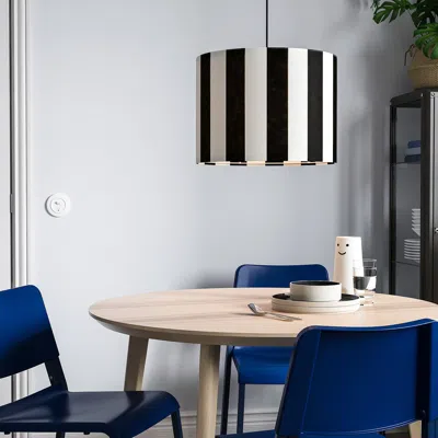 Ikea Ringsta / Havsdjup Pendant Lamp, Black/white, 16 1/2 "