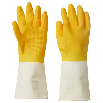 Ikea Rinnig Cleaning Gloves, Bright Yellow/off-white, M