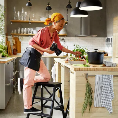 Ikea Rinnig Dish Towel, White/dark Gray/patterned, 18x24 "