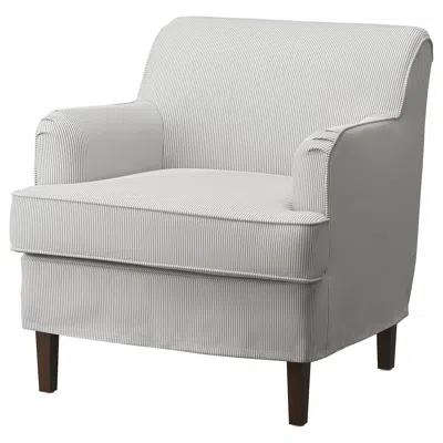 Ikea Rocksjön Cover For Armchair, Klovsta Gray/white