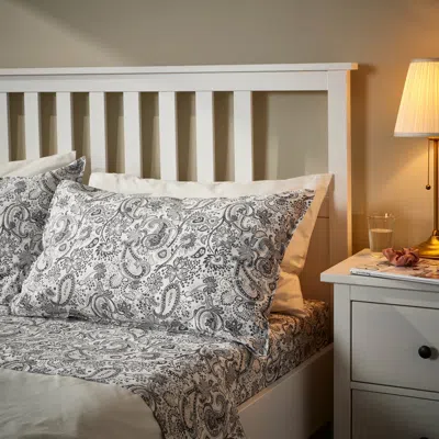 Ikea Rodgersia Sheet Set, Gray/white, Full/double