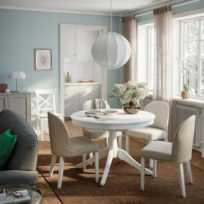 Ikea Rosentorp Chair, Kilanda Light Beige/white, Width: 19 1/4 "