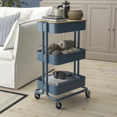 Ikea Råskog / Norråva Trolley With Lid, Gray-blue, 13 3/4x17 3/4x30 3/8 "
