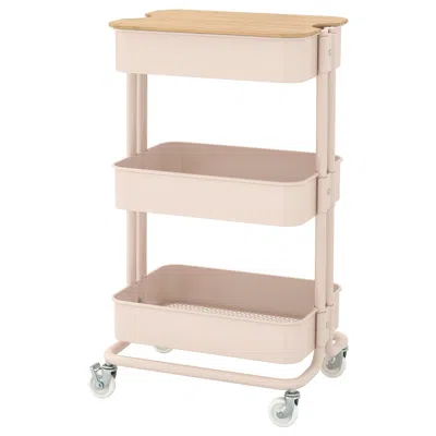 Ikea Råskog / Norråva Trolley With Lid, Pink, 13 3/4x17 3/4x30 3/8 " In Brown