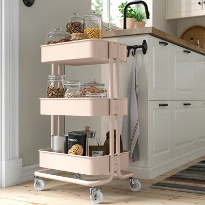 Ikea Råskog Utility Cart, Pink, 13 3/4x17 3/4x30 3/8 " In White