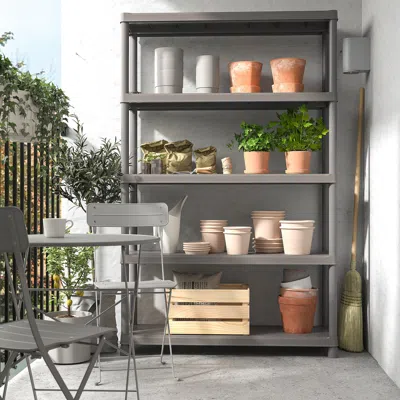Ikea Runmarö Shelf Unit, Dark Gray Indoor/outdoor, 47 1/4x15 3/4x74 "