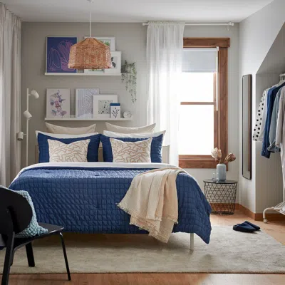 Ikea Rävstarr Comforter Set, Dark Blue, Full/queen