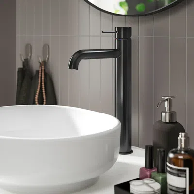 Ikea Sallsjön Bathroom Mixer Tap Top Lever, Black, Xl