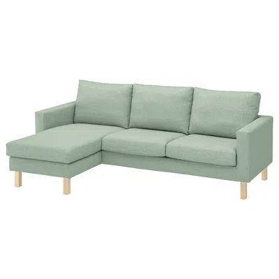 Ikea Saltsjöbaden Cover For 3-seat Sofa With Chaise Lounge, Gunnared Light Green