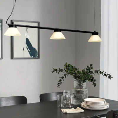 Ikea Sambord Pendant Lamp With 3 Lamps, Black/white, Height: 4 "