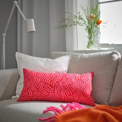 Ikea Sandmott Cushion, Bright Red/bright Pink, 12x23 "