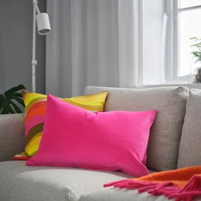 Ikea Sanela Cushion Cover, Bright Pink, 16x23 "