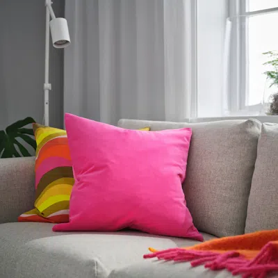 Ikea Sanela Cushion Cover, Bright Pink, 20x20 "
