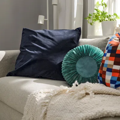 Ikea Sanela Cushion Cover, Dark Blue, 26x26 "