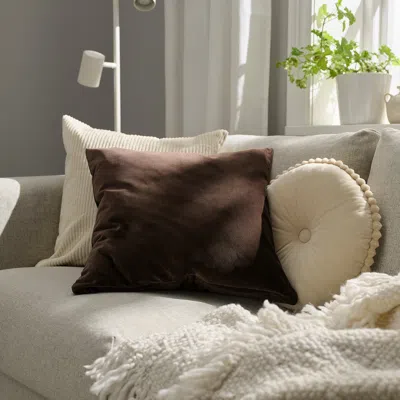 Ikea Sanela Cushion Cover, Dark-brown, 20x20 "