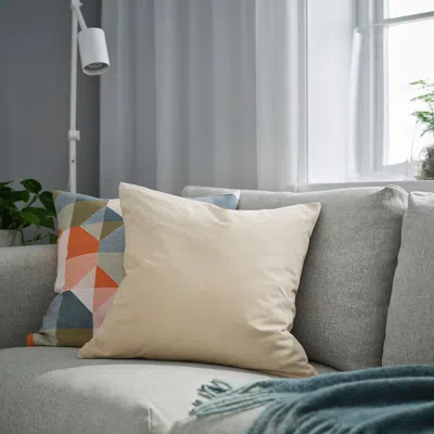 Ikea Sanela Cushion Cover, Light Beige, 20x20 "