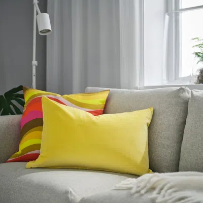 Ikea Sanela Cushion Cover, Light Yellow, 16x23 "