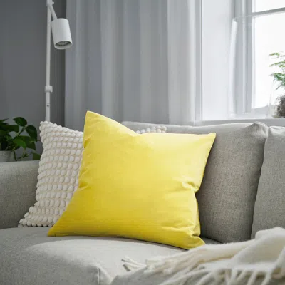 Ikea Sanela Cushion Cover, Light Yellow, 20x20 "