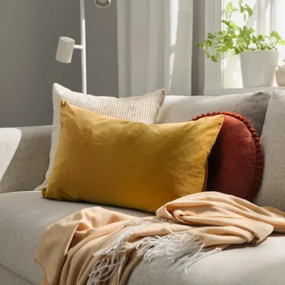 Ikea Sanela Cushion Cover, Yellow-brown, 16x23 "