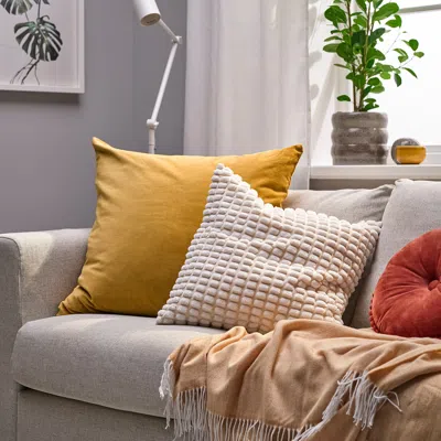 Ikea Sanela Cushion Cover, Yellow-brown, 26x26 "