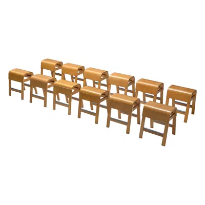 Pre-owned Ikea Scandinavian Design Stools For , Swedish, 1970s In Brown