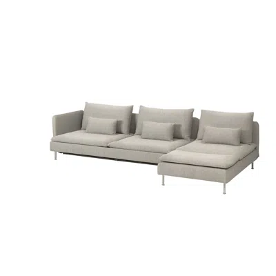 Ikea Söderhamn 4-seat Sofa-bed, With Chaise With Open End/viarp Beige/brown, Width: 123 1/4 "