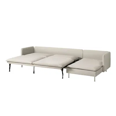 Ikea Söderhamn 4-seat Sofa-bed, With Chaise/fridtuna Light Beige, Width: 125 5/8 "