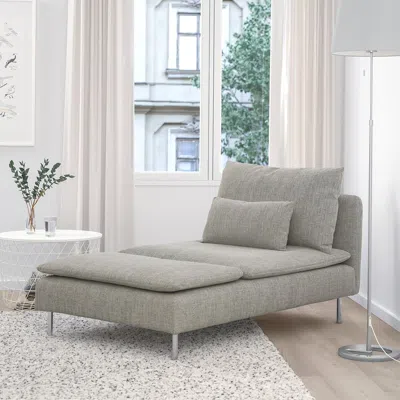 Ikea Söderhamn Chaise, Viarp Beige/brown, Width: 36 5/8 " In Gray