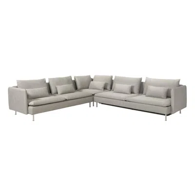 Ikea Söderhamn Corner Sleeper Sofa, 6-seat, Armrests/viarp Beige/brown, Bed Length: 76 3/4 "