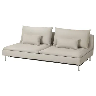 Ikea Söderhamn Cover For 3-seat Sofa-bed Section, Fridtuna Light Beige In Brown