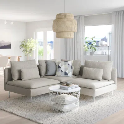 Ikea Söderhamn Sectional, 3-seat Corner, Viarp Beige/brown, Height Including Back Cushions: 32 5/8 "