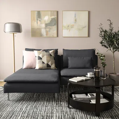Ikea Söderhamn Sectional, 3 Seat, Fridtuna Dark Gray, Height Including Back Cushions: 32 5/8 "