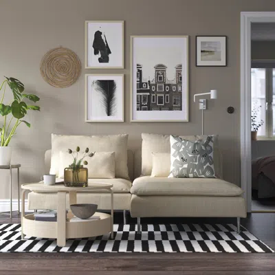 Ikea Söderhamn Sectional, 3 Seat, Hillared Beige, Height Including Back Cushions: 32 5/8 "